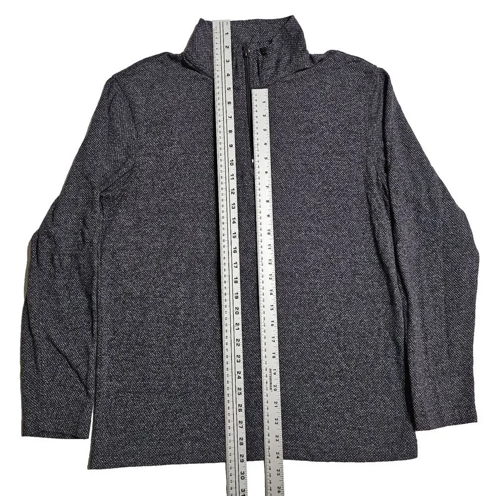 Claiborne Pullover Men's Medium‎ Gray 1/4 Zip Mock Neck Sweater Shirt